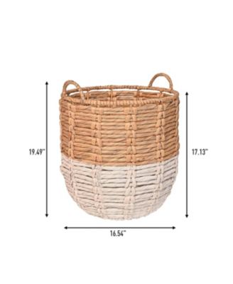 Jonathan Y Laurel 19.49" Bohemian Hand-Woven Abaca Hamper Basket with Handles