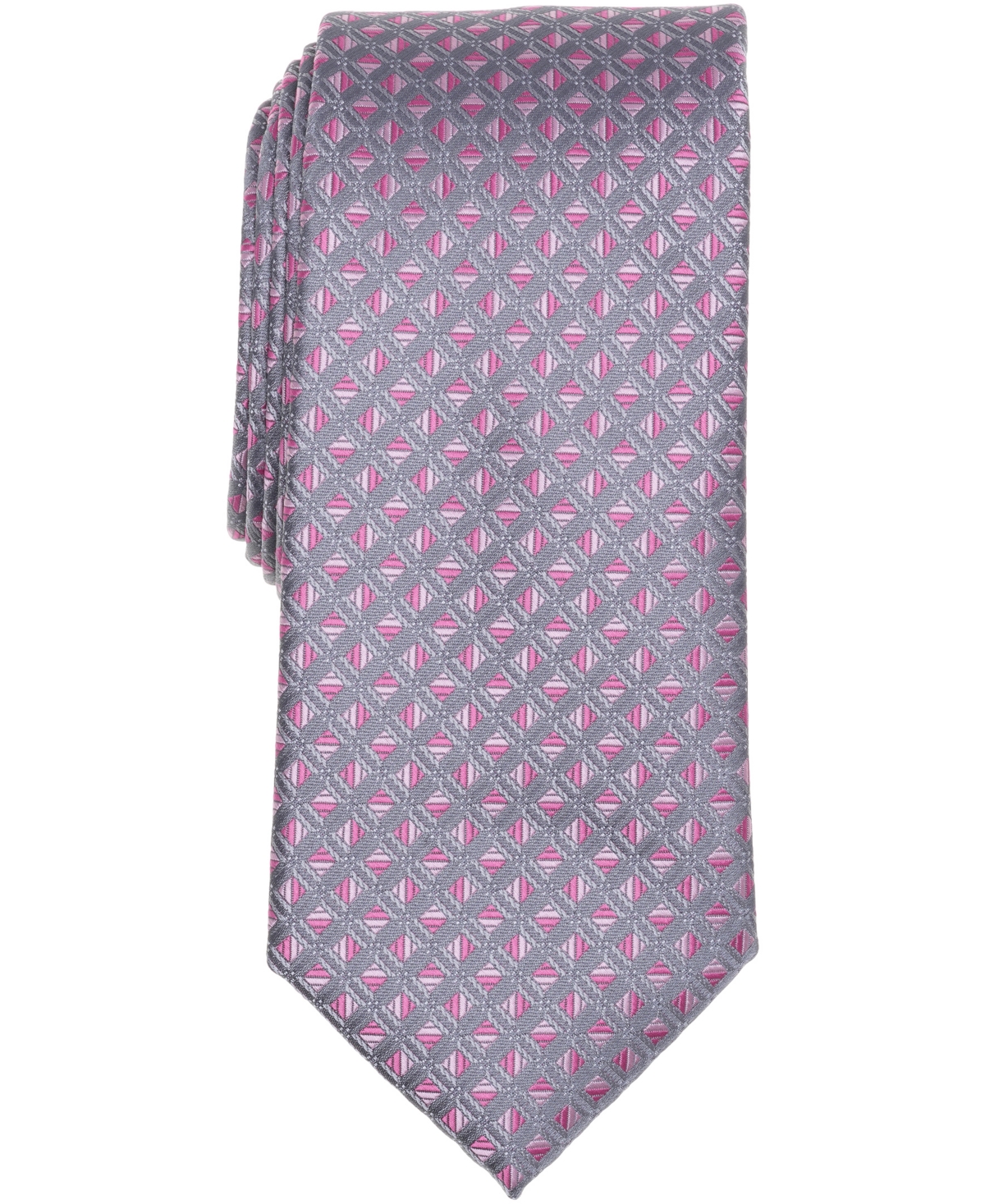 Perry Ellis Portfolio Men's Rosser Geo Pattern Classic Fit Tie In Purple