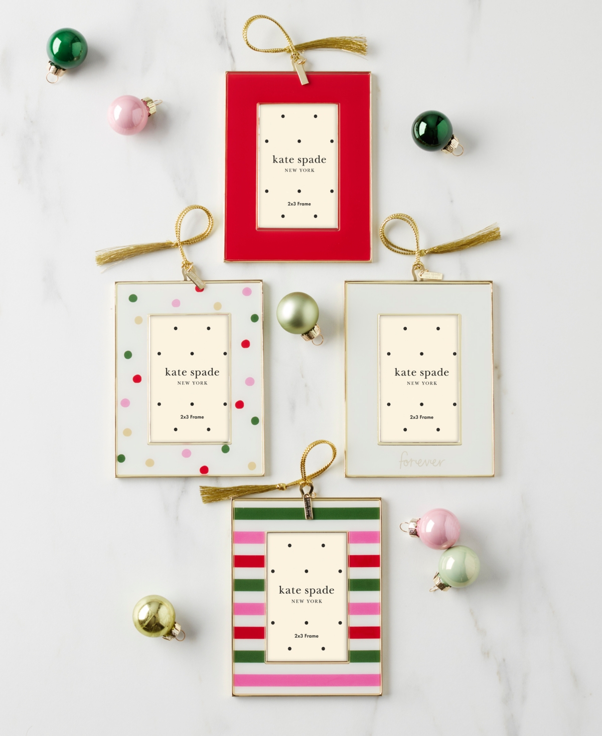Kate Spade Be Jolly "forever" Mini Frame Ornament In Multi