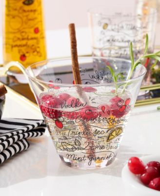 Kate Spade Make Merry Stemless Martini Glasses, Set of 4