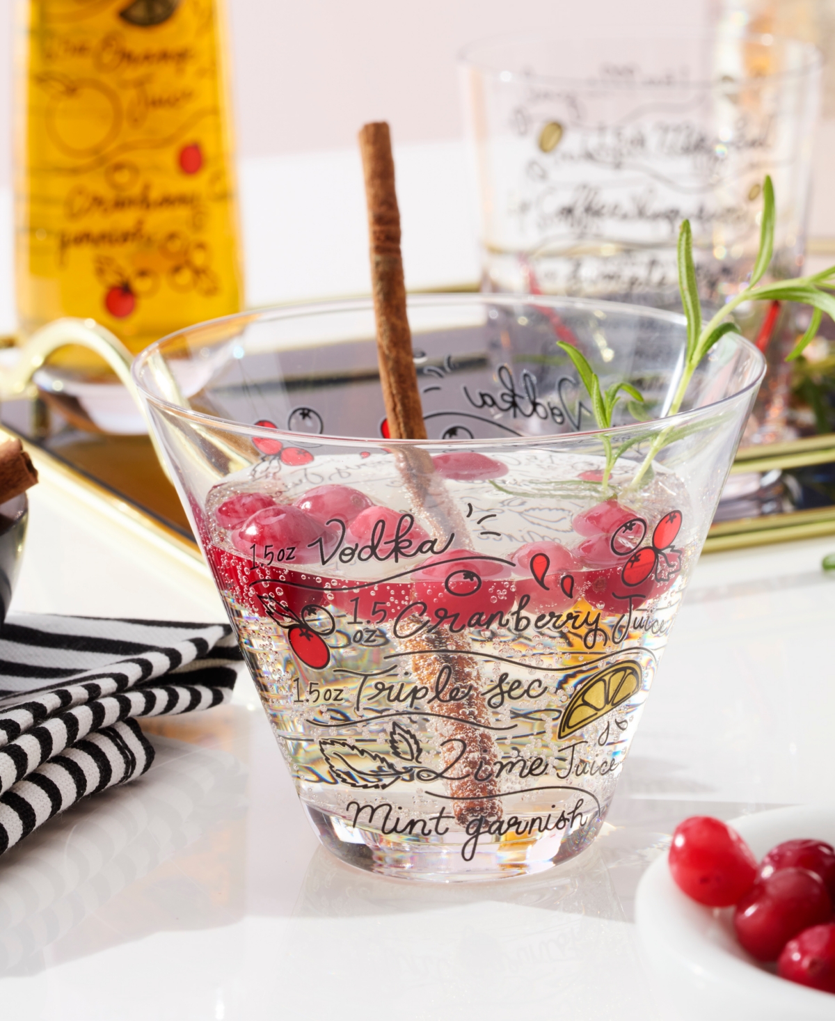 Kate Spade Make Merry Stemless Martini Glasses, Set Of 4 In Multi