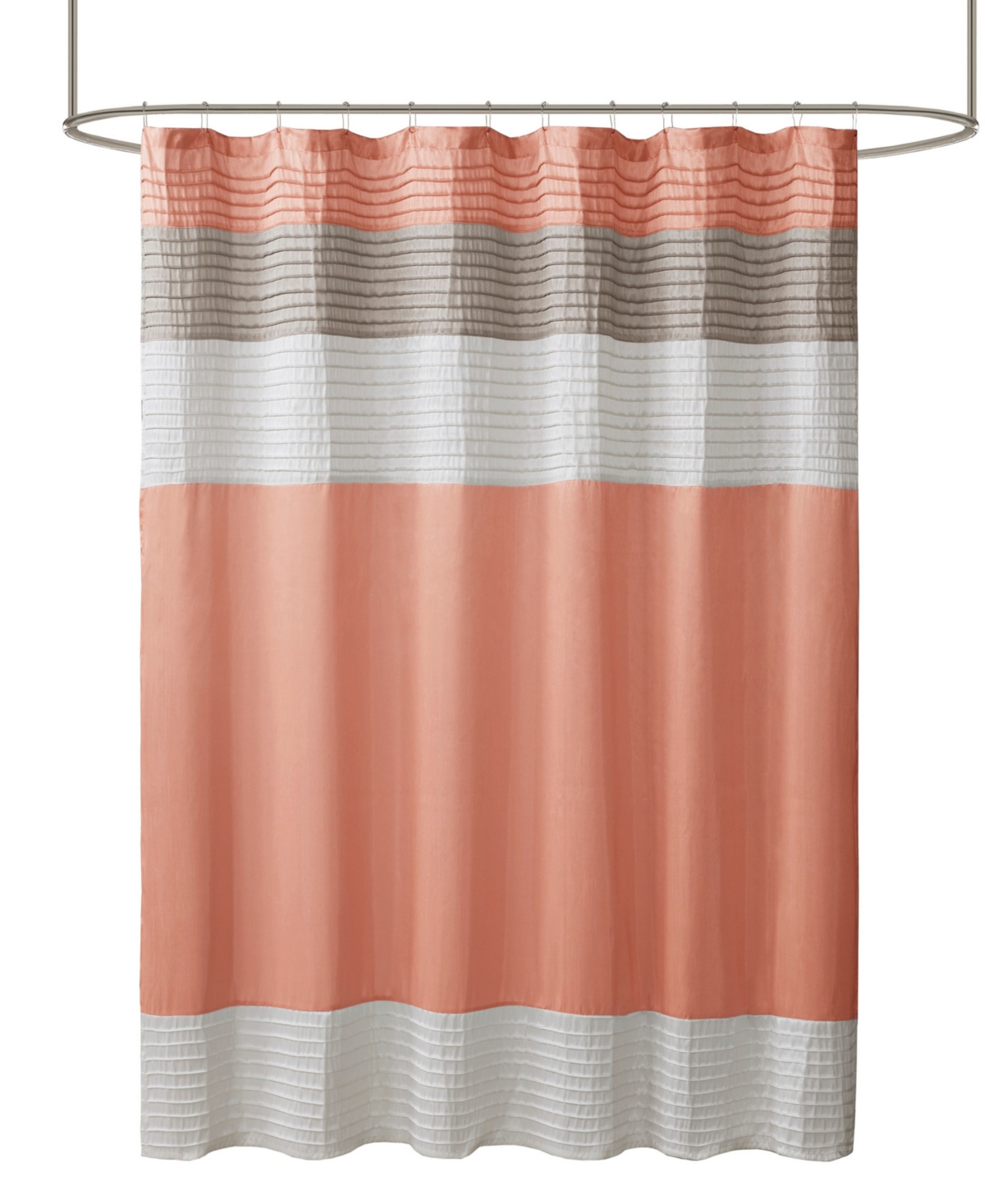Madison Park Amherst Faux Silk Shower Curtain, 72" X 84" In Orange