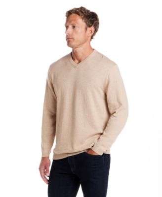 Men's Cotton Cashmere Holiday V-Neck Sweater
