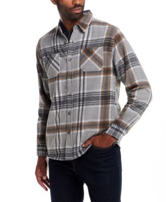 Men's Plaid Wool Blend Shirt Jacket