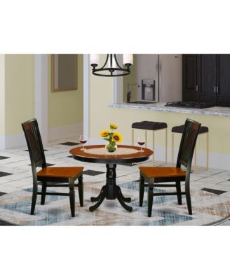 Dining Table and 2 Wood Seat Dining Chairs Dining Room Set