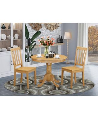 3 Pc Kitchen Table set-round Kitchen Table and 2 Dining Chairs
