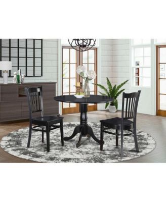 3 PC small Kitchen Table and Chairs set-round Kitchen Table and 2 dinette Chairs