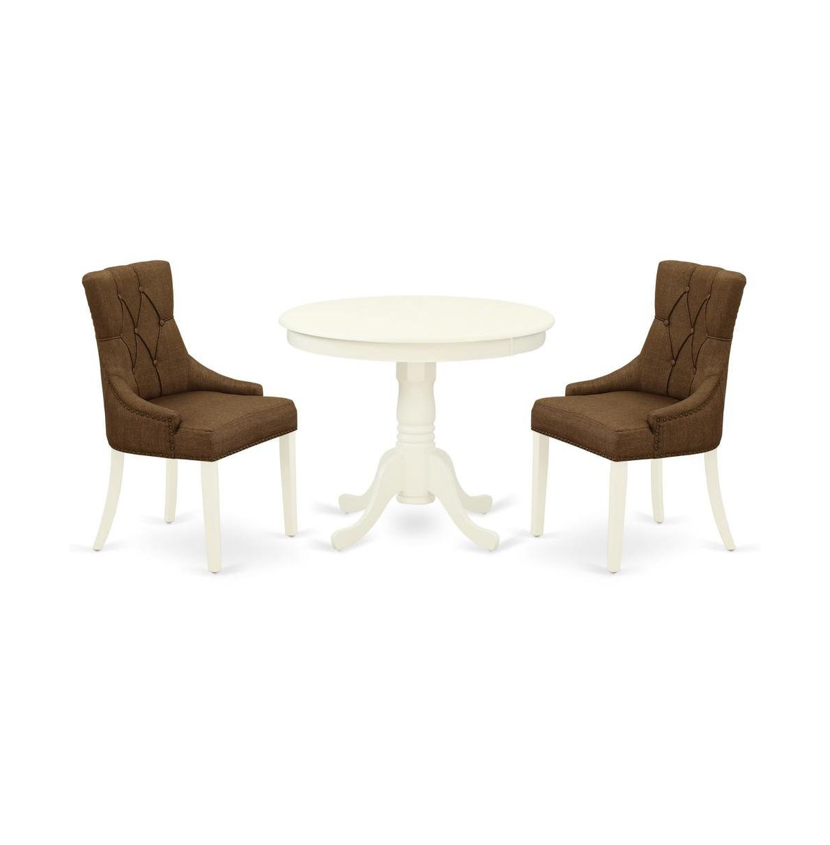 East West Furniture Dining Room Set Linen White