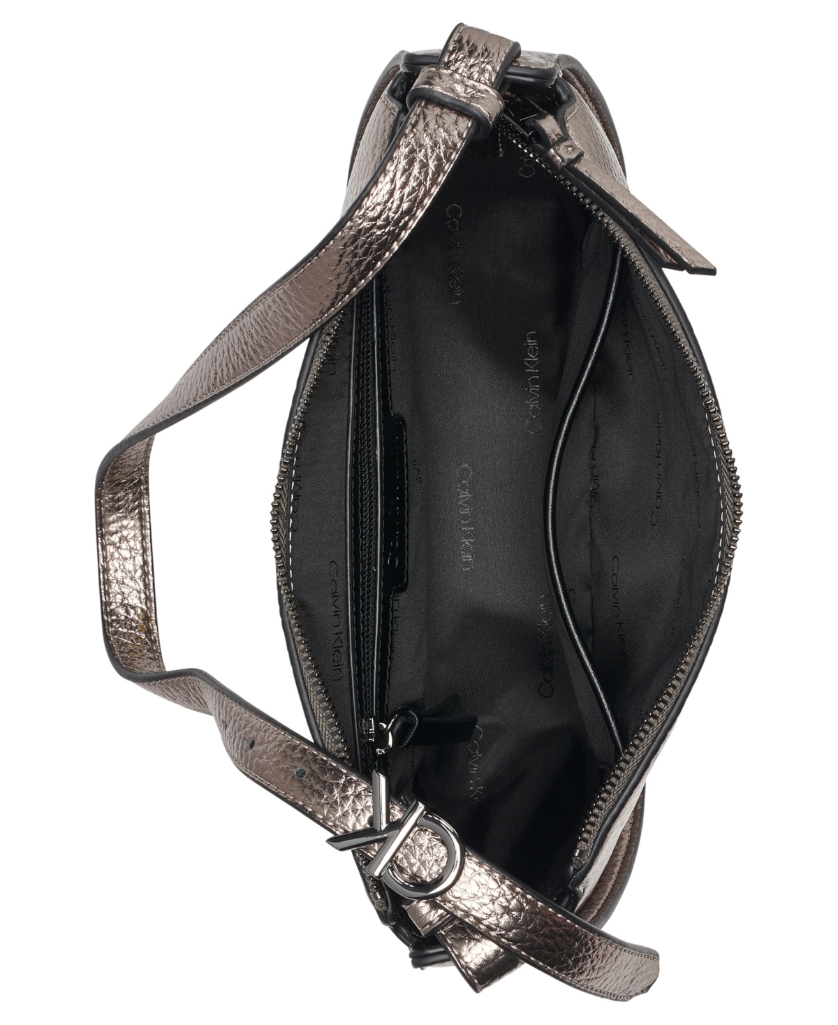 Calvin Klein Women's Gemma Metallic Shoulder Bag In Gray