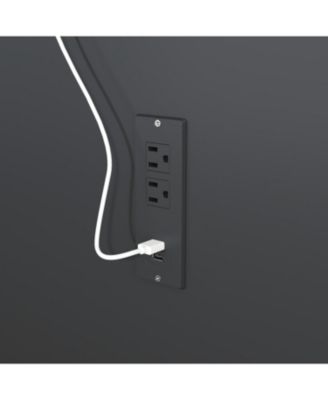 61x29.5x35.4 inches Kitchen island with 2 drawers, 4 doors, storage table with sockets, coffee station and microwave rack for home