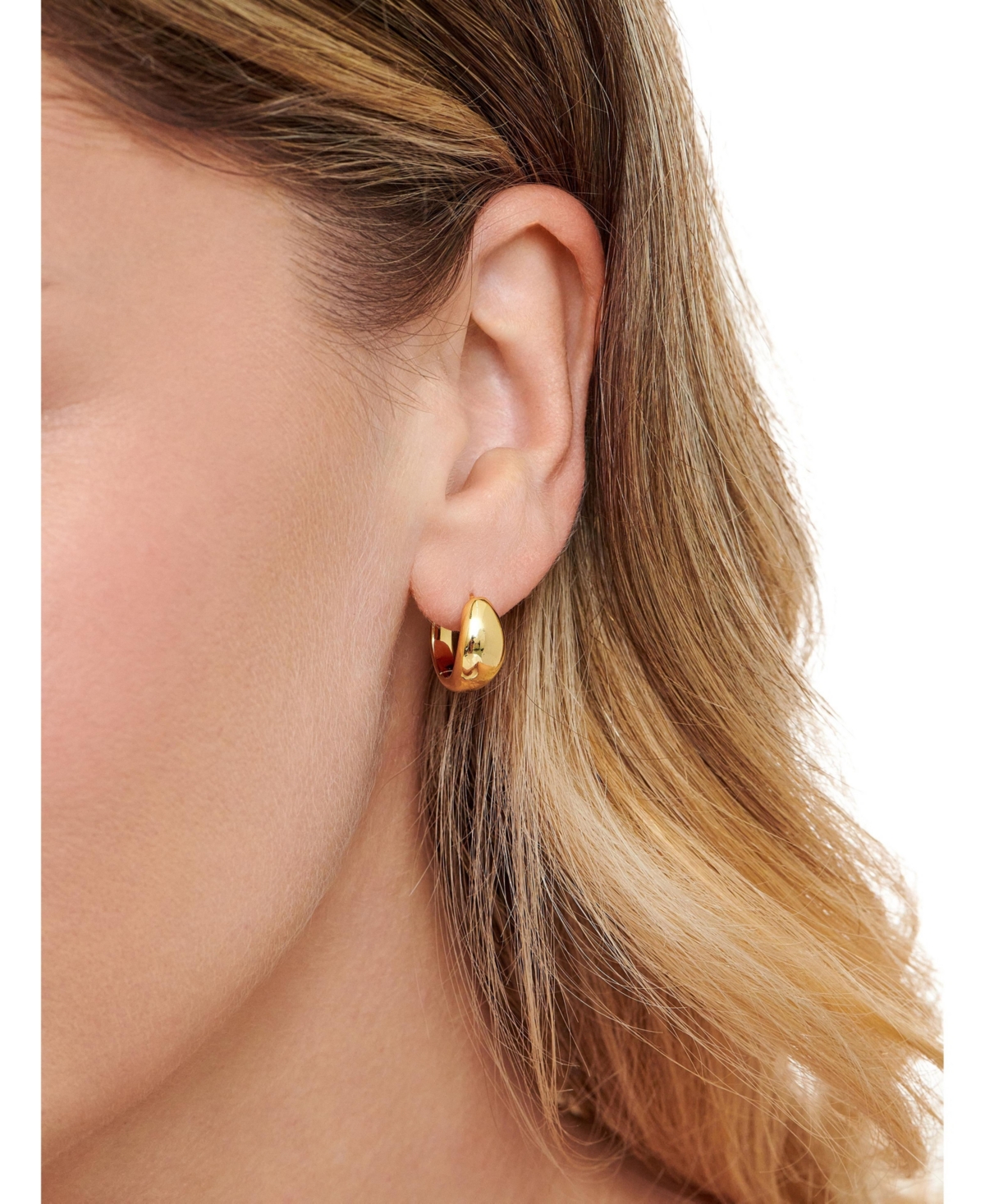 Devata Dome Hoop Earrings in Gold Plated Sterling Silver