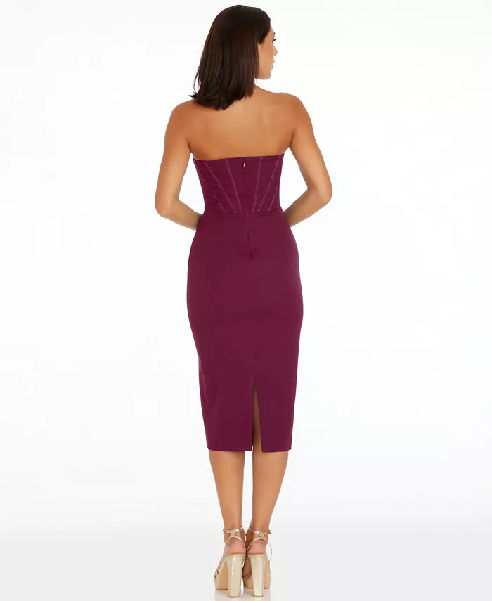 Women's Corset Strapless Midi Dress - thumbnail 3