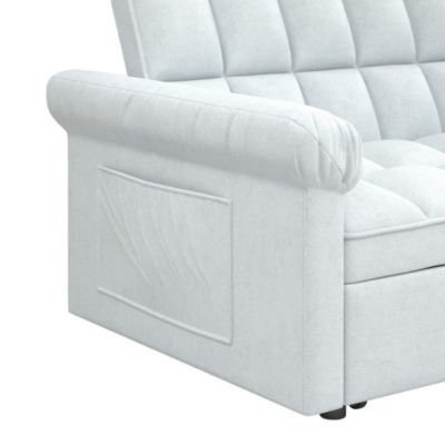 Pull-Out Sleeper Loveseat Sofa, Compact Convertible Couch Bed with Adjustable Backrest & Side Pocket for Small Spaces-Maison Boucle