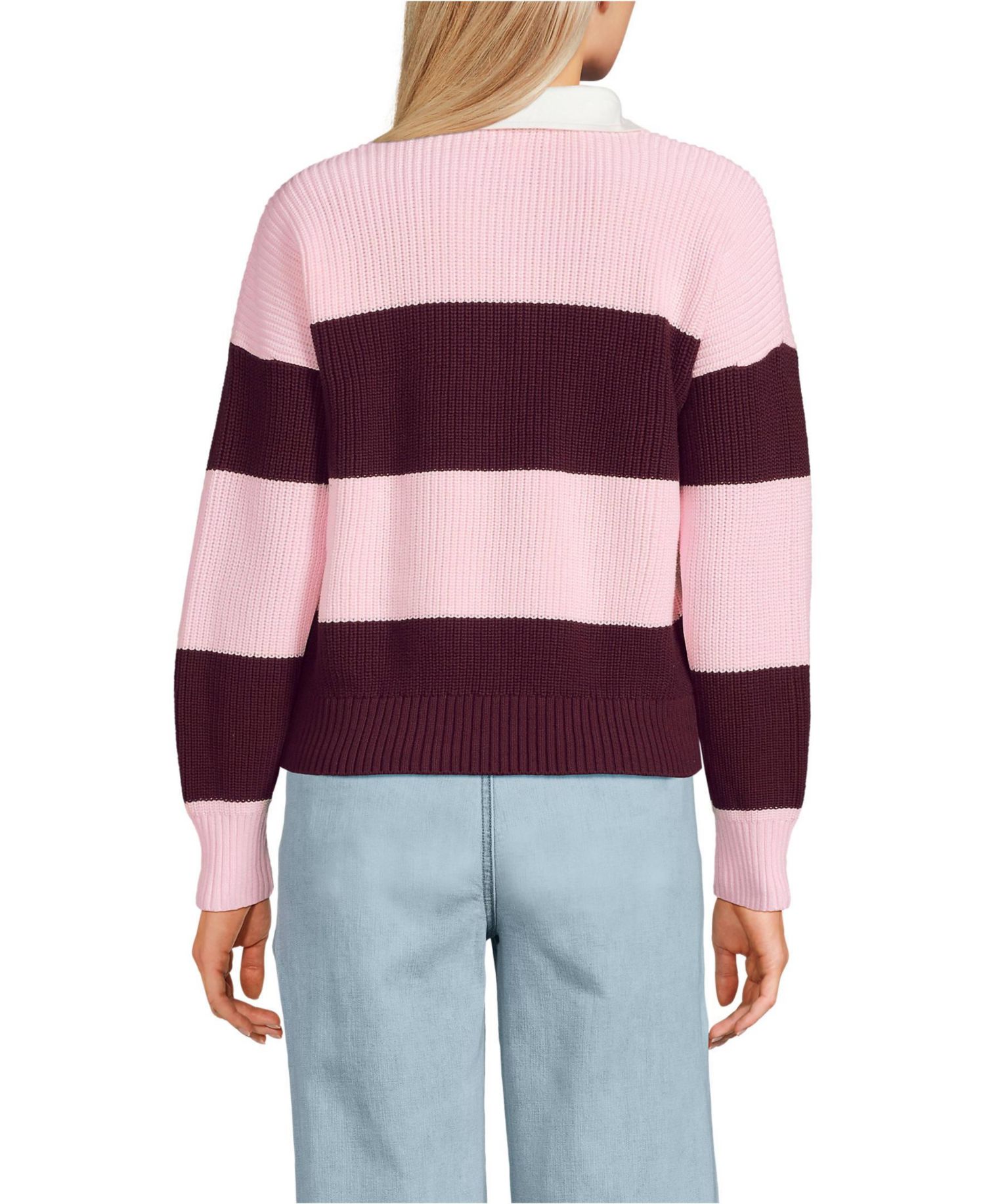 Women's Drifter Rugby with Woven Collar Sweater