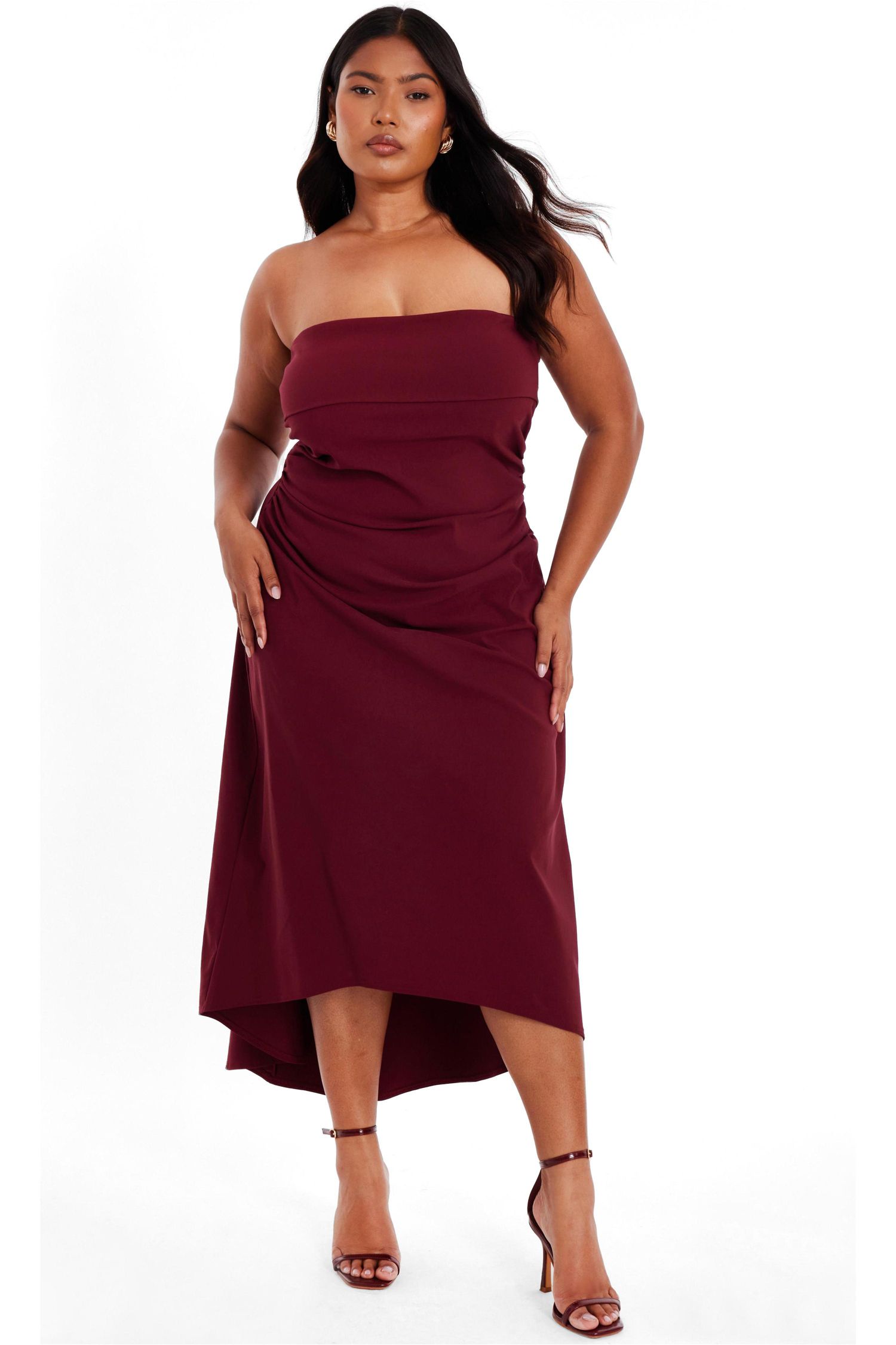 Plus Size Bengaline Bandeau Midi Dress