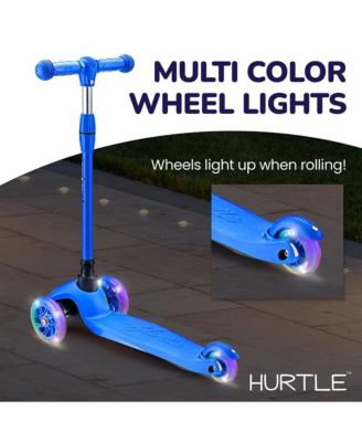 Lightweight and Adjustable Mini Kickboard  Scooter with LED Light Wheel for Kids (Blue)
