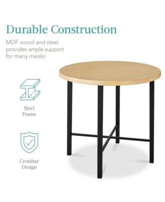 5-Piece Modern Round Counter Height Dining Set w/ 4 Chairs, 1.5in Thick Table