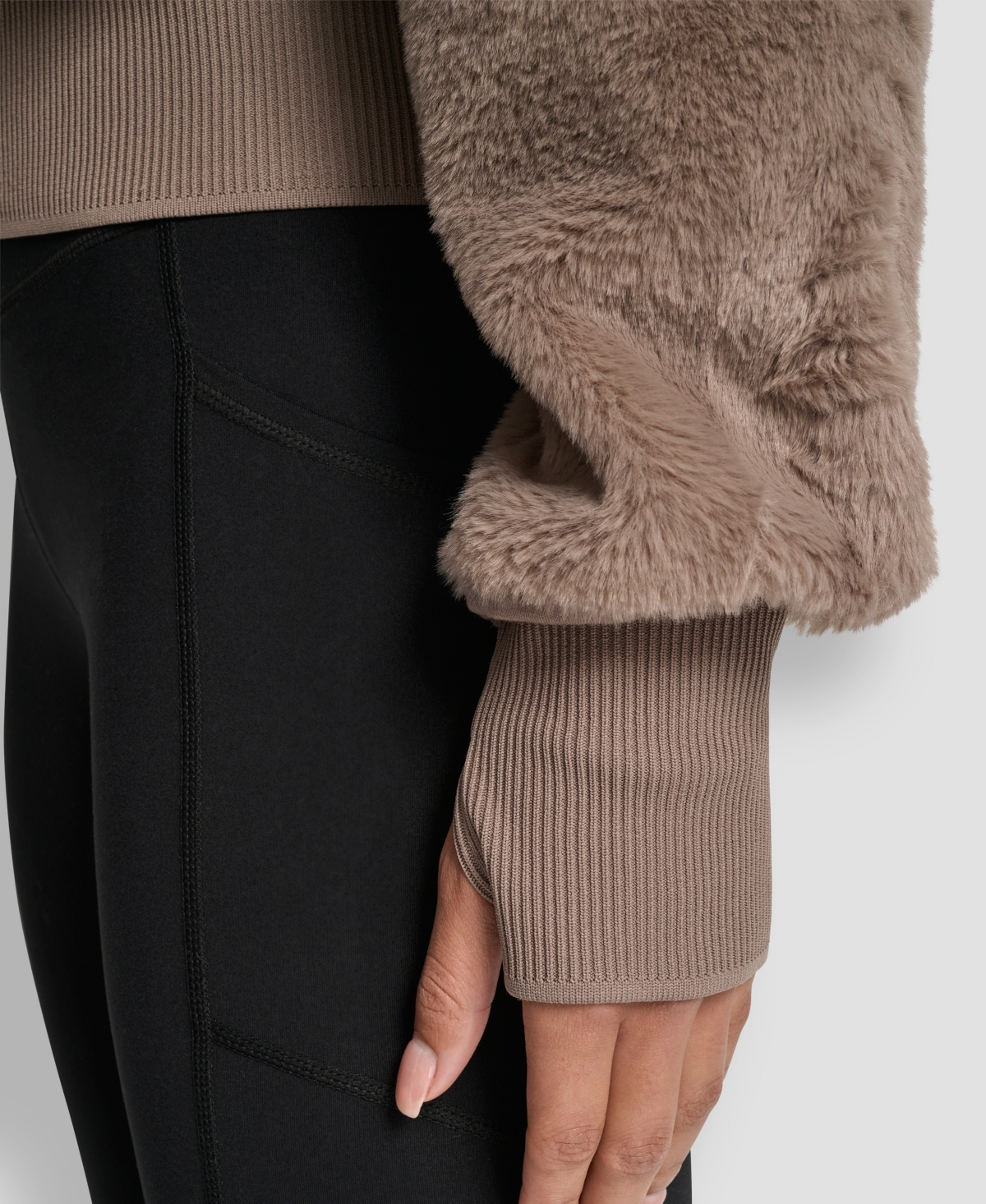 Dkny Sport Women's Faux-Fur Zip-Front Bomber Jacket