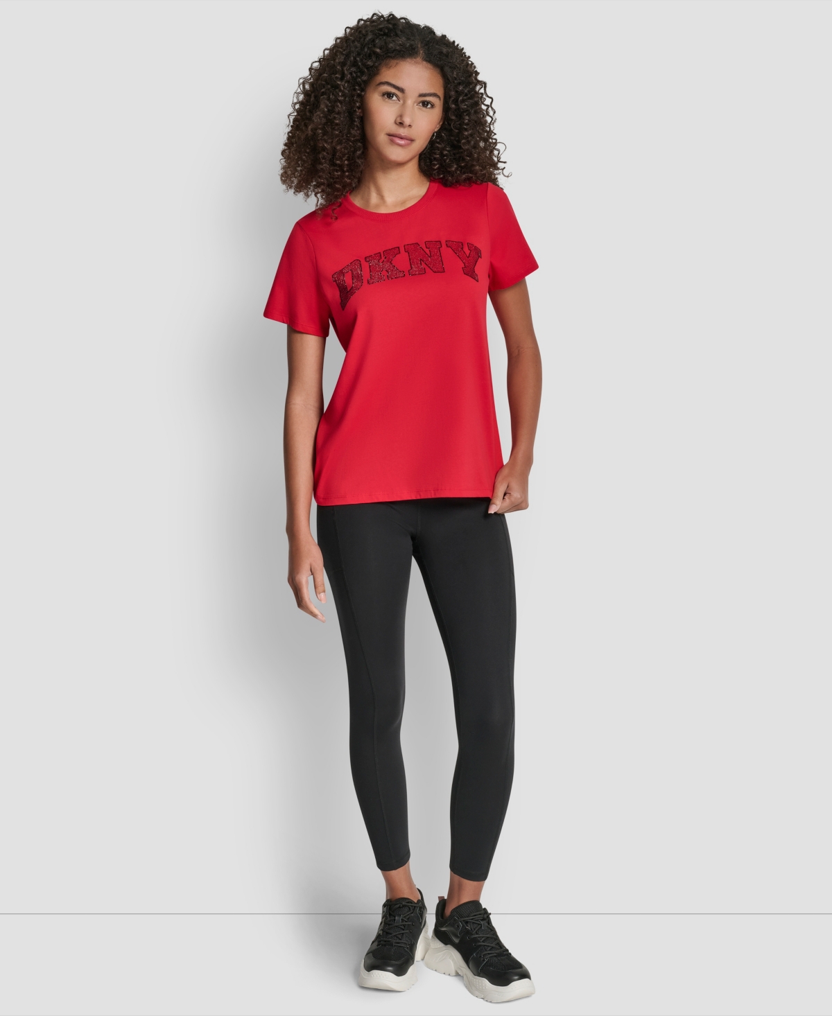 Dkny Women's Arched Exploded Rhinestone Crewneck T-Shirt