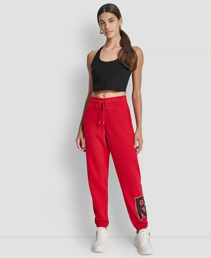 Women's Mixed Metal Stacked Glitter Logo Jogger - thumbnail 4