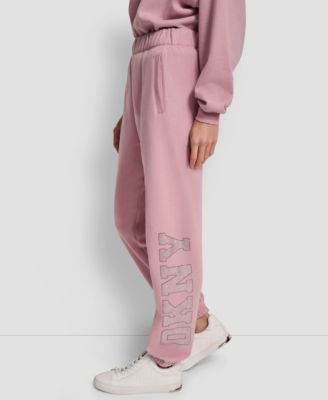 Women's Exploded Rhinestone Varsity Logo High Rise Relaxed Jogger