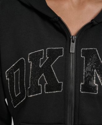 Women's Exploded Rhinestone Varsity Logo Full-Zip Hoodie