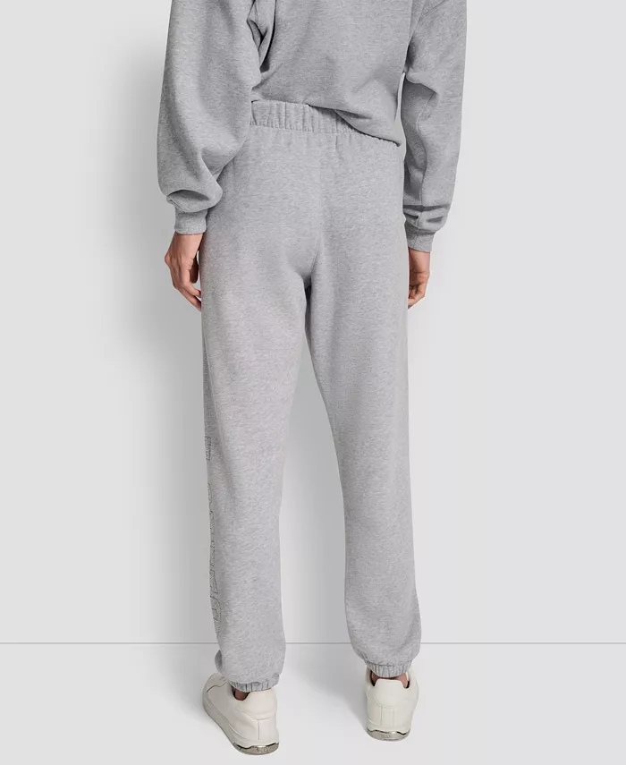 Women's Exploded Rhinestone Varsity Logo High Rise Relaxed Jogger - thumbnail 3
