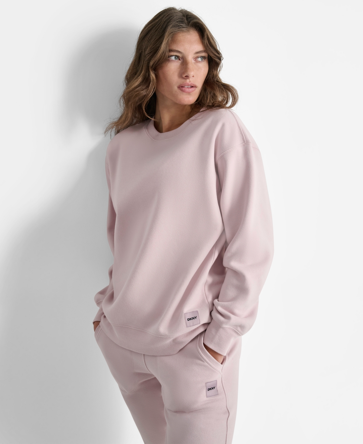 Dkny Women's Tonal Logo Patch Crewneck Sweatshirt
