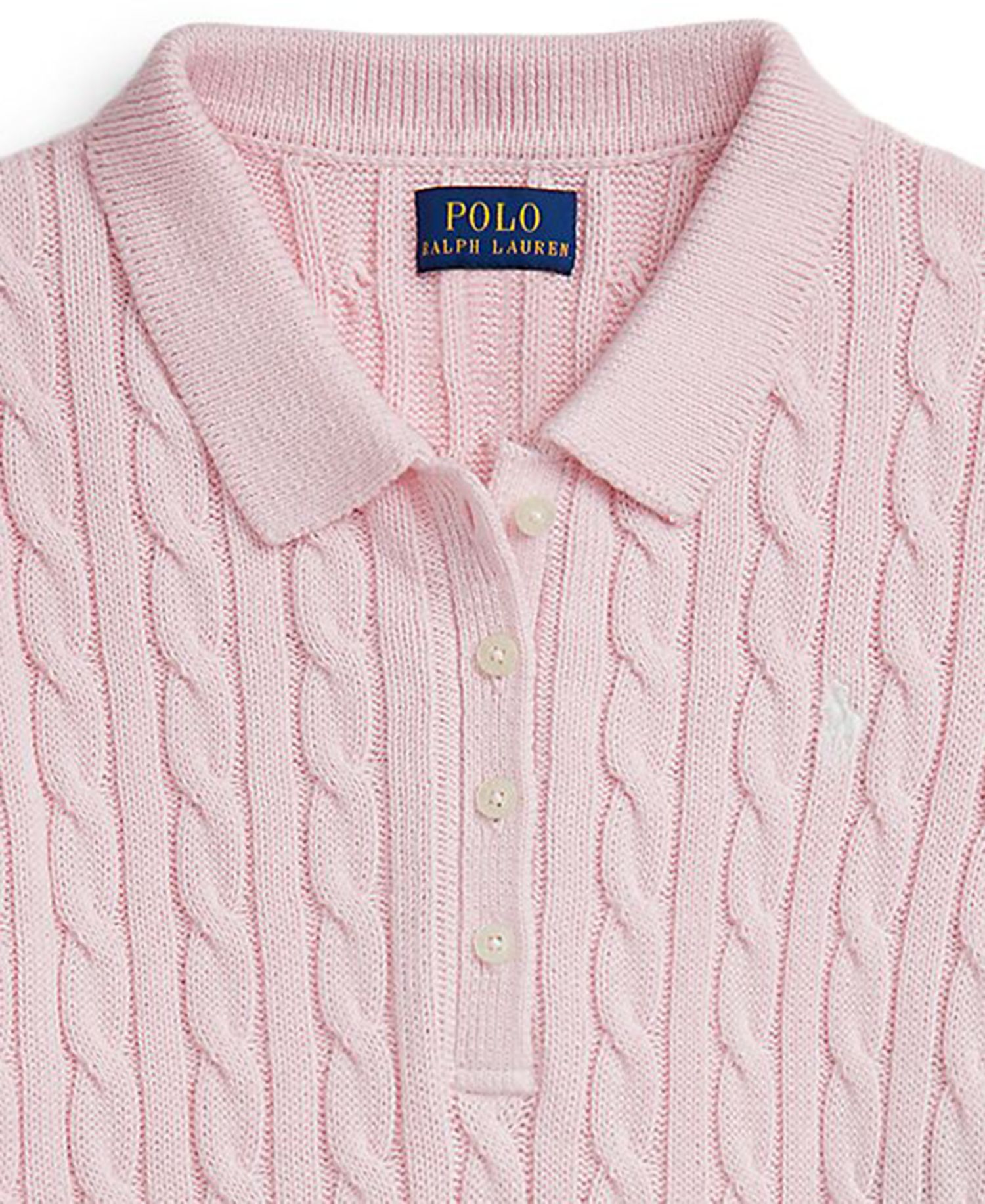 Girls' 7-16 Cable-Knit Polo Sweater Dress