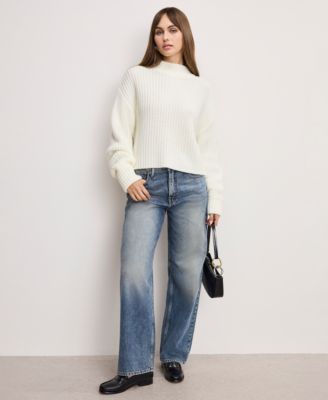 Women's Chunky Knit Mock Neck Sweater, Regular & Plus Size