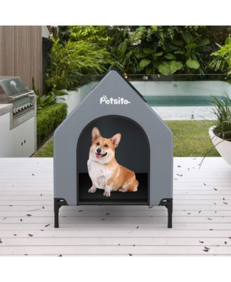 36'' Elevated Dog House for Small Breeds Large Pet House w/ Ventilated Windows