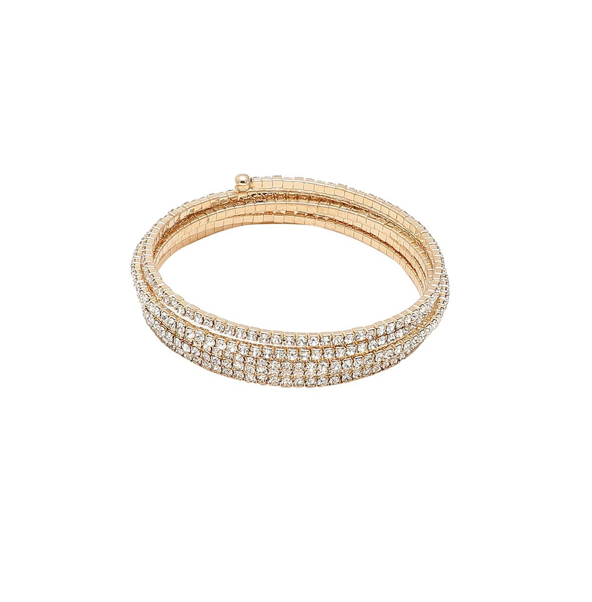 Sohi Women's Gold Embellished Swirl Bracelet - Gold