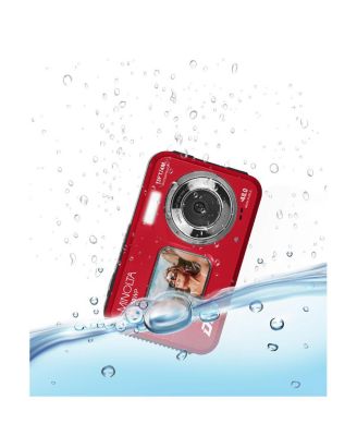 Duo MN50WP 48 MP AF 5K Ultra HD Waterproof Digital Camera with Dual Front & Rear LCD, Red