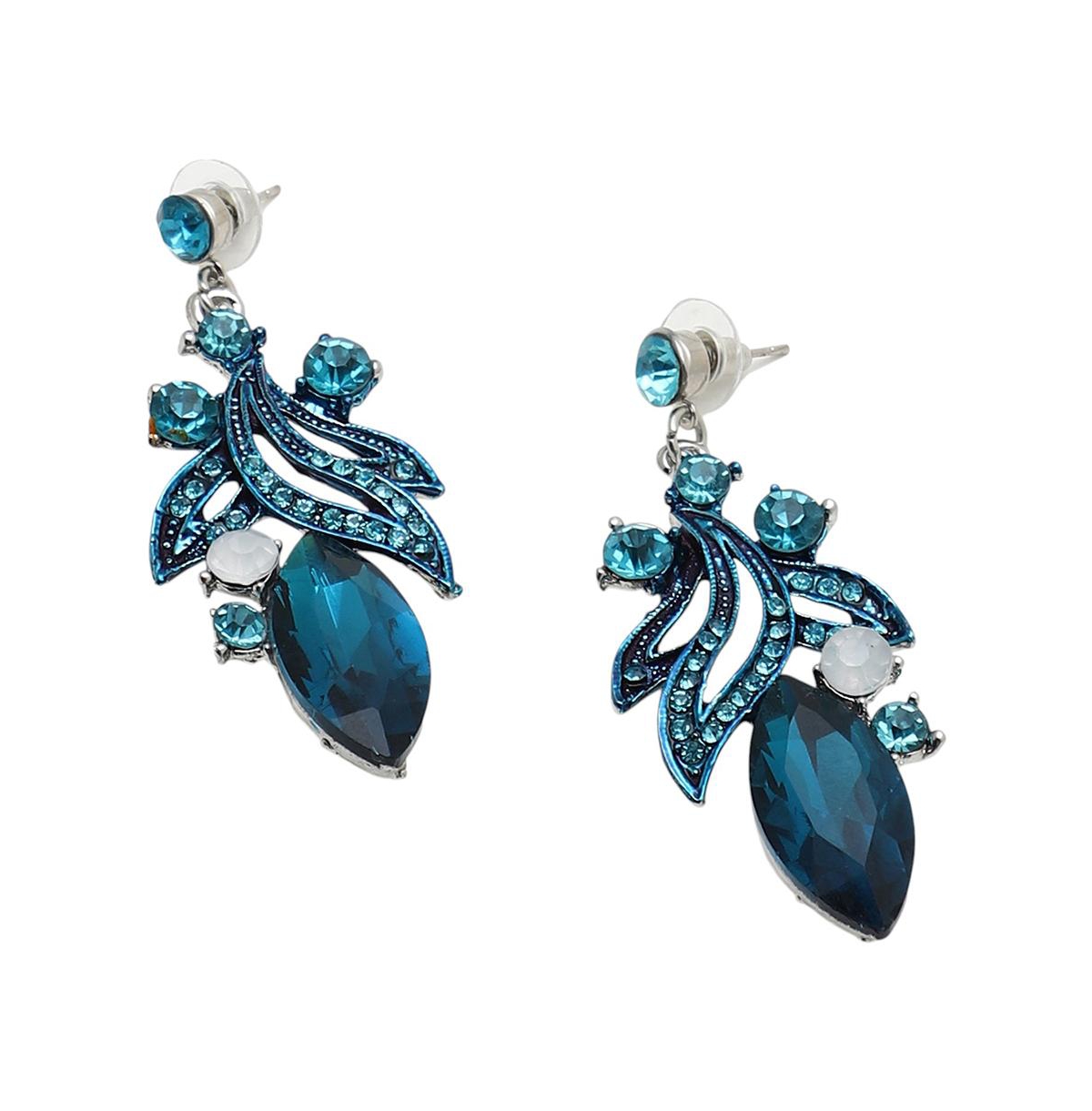 Sohi Rhinestones Jewellery Set In Green