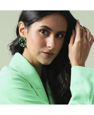 Crystal Pear Stud Earrings