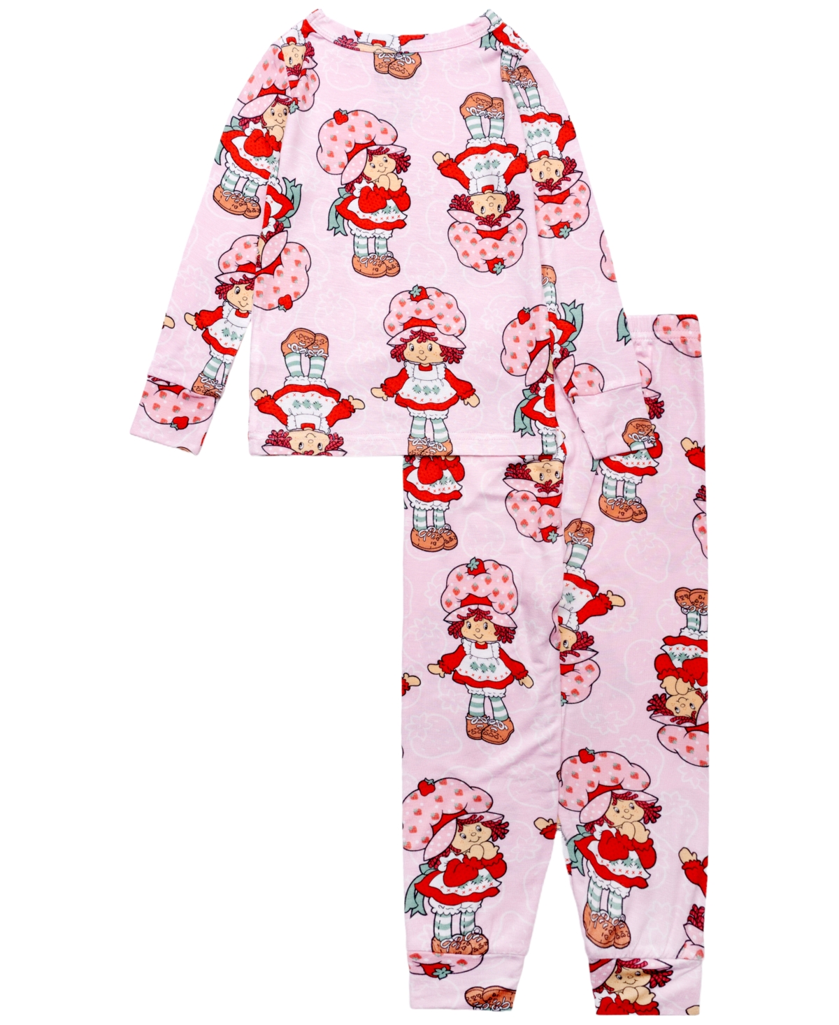 Ame Girls Toddler 2t-4t 2-piece Printed Long Sleeve Top And Pants Pajama Set In Pink