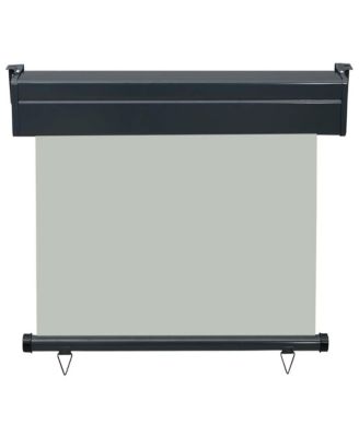 Balcony Side Awning Grey Steel, Aluminum, Polyester 33.5 x 98.4 in