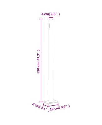 Side Awning Black Polyester, PU coated 78.7 x Retractable
