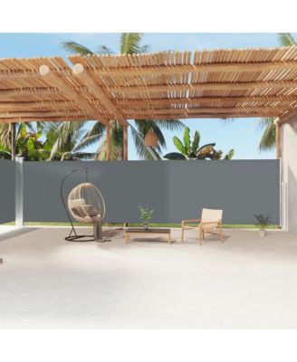 Side Awning Charcoal Polyester fabric with PU coating