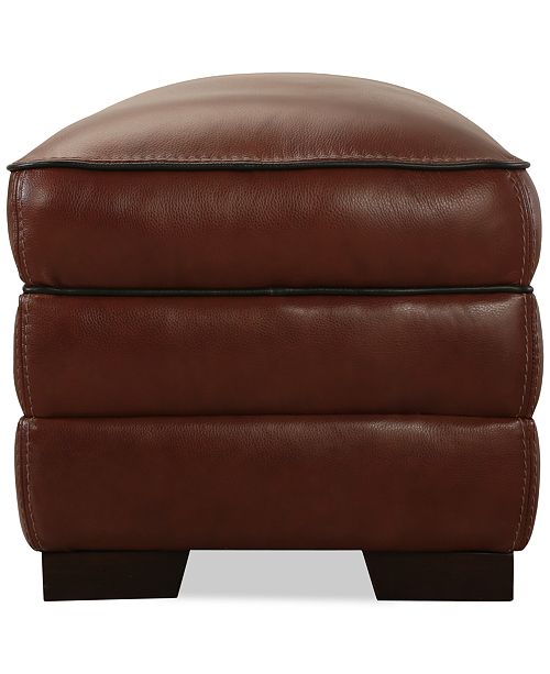 Furniture Myars Leather Ottoman & Reviews Furniture Macy's
