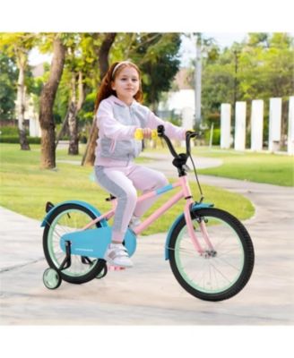 Kids Bike with Adjustable Handlebar and Saddle Pink-18 Inches