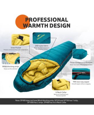 0 Degree Down Mummy Sleeping Bag for Adults,650FP Cold Weather Backpacking Sleeping Bag with RDS Down,29.3  Sleeping Bags for Camping