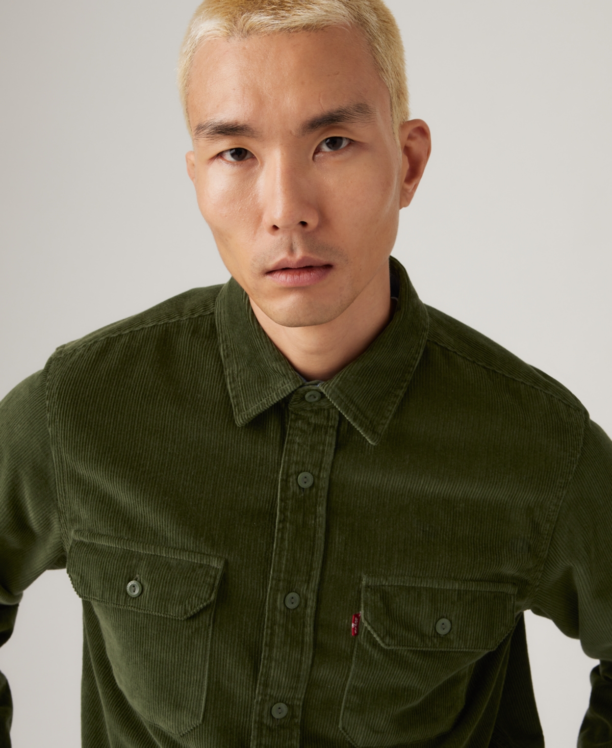 Levi's Men's Relaxed Fit Long Sleeve Button Front Worker Shirt In Green
