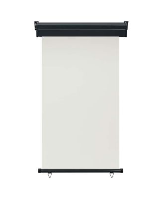 Balcony Side Awning Cream Steel, Aluminum, 100% Polyester