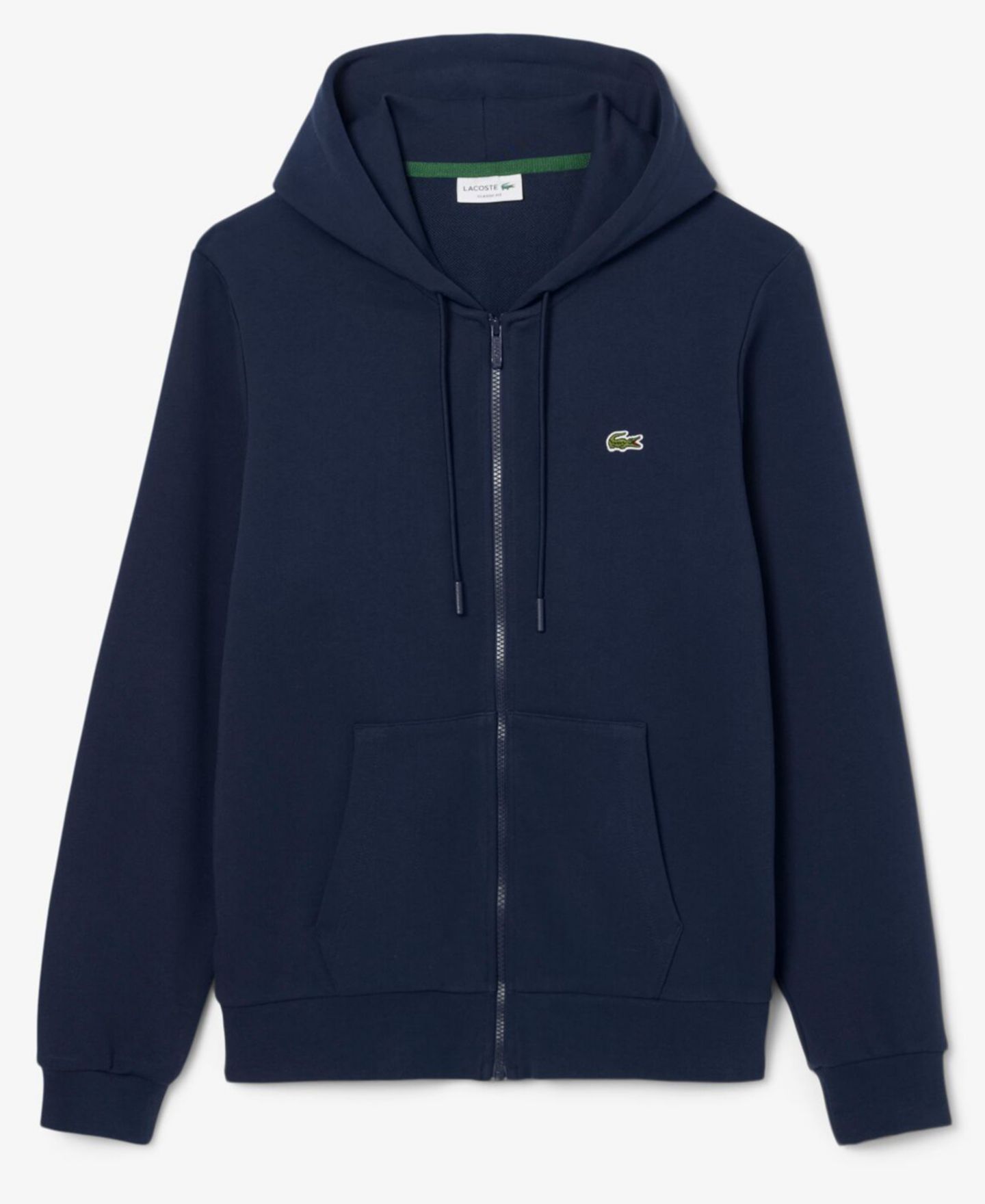 Мужское худи Lacoste Zip-Up Fleece, цвет: Синий — фото 5