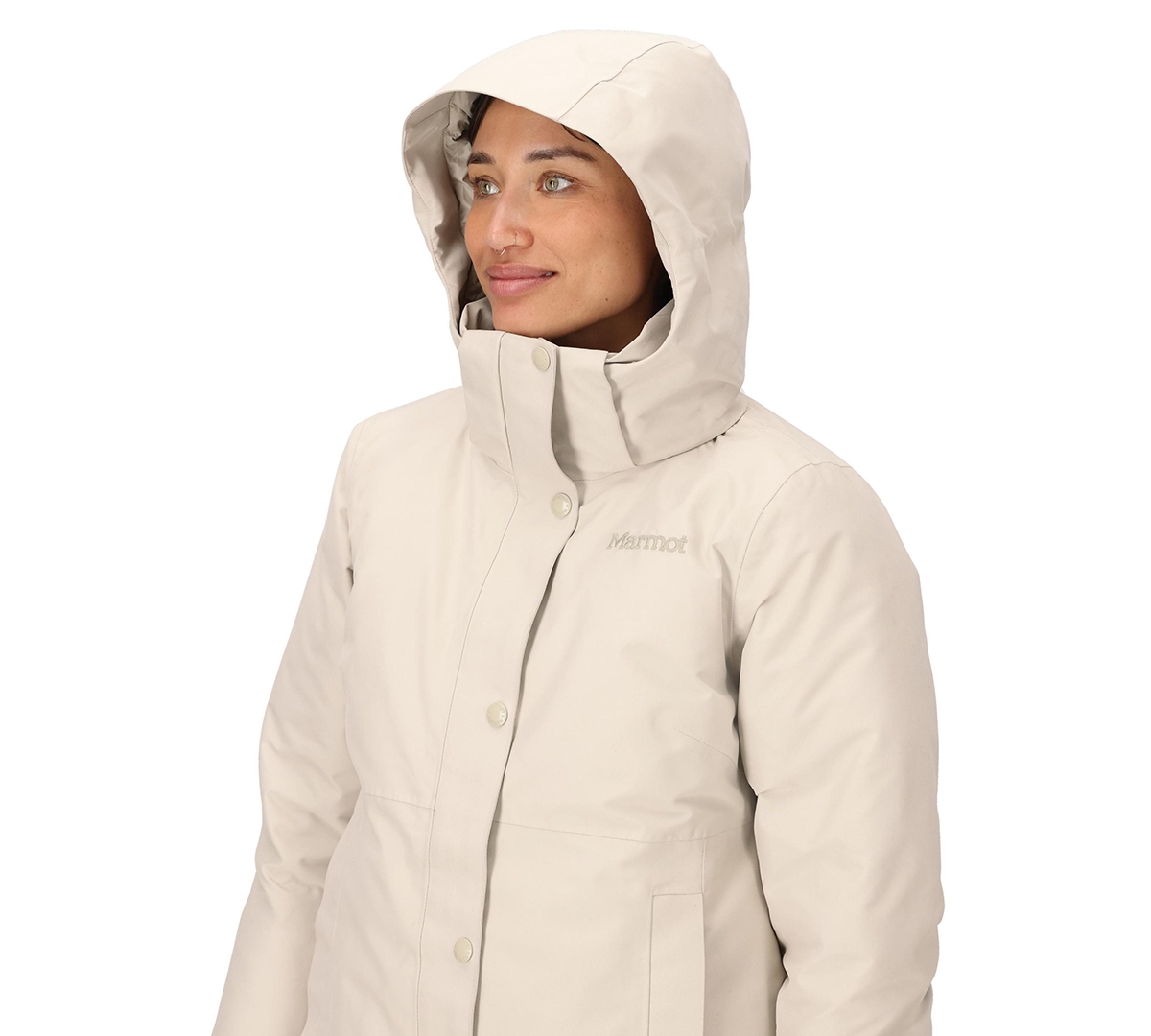 Marmot Women's Chelsea Hooded Waterproof Down Coat In Neutral