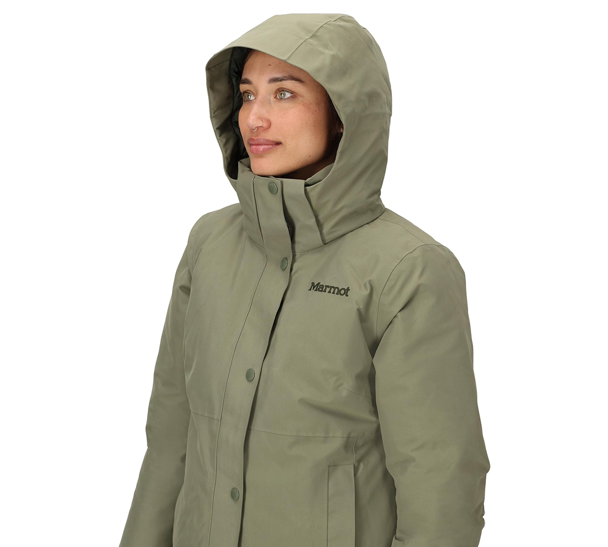 Marmot Women's Chelsea Hooded Waterproof Down Coat In Green