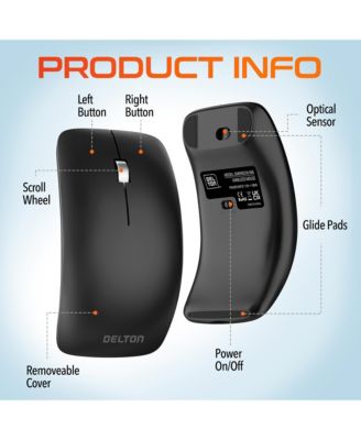 S10 Curved Ergonomic Wireless Mouse, 2.4GHz USB Mouse (DMERGS10-WB)