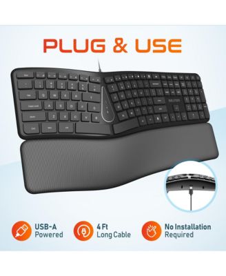 KB250 Ergonomic Keyboard with Wrist Rest Pad