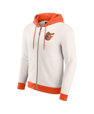 Men's Cream Baltimore Orioles Polar Fleece Full-Zip Hoodie
